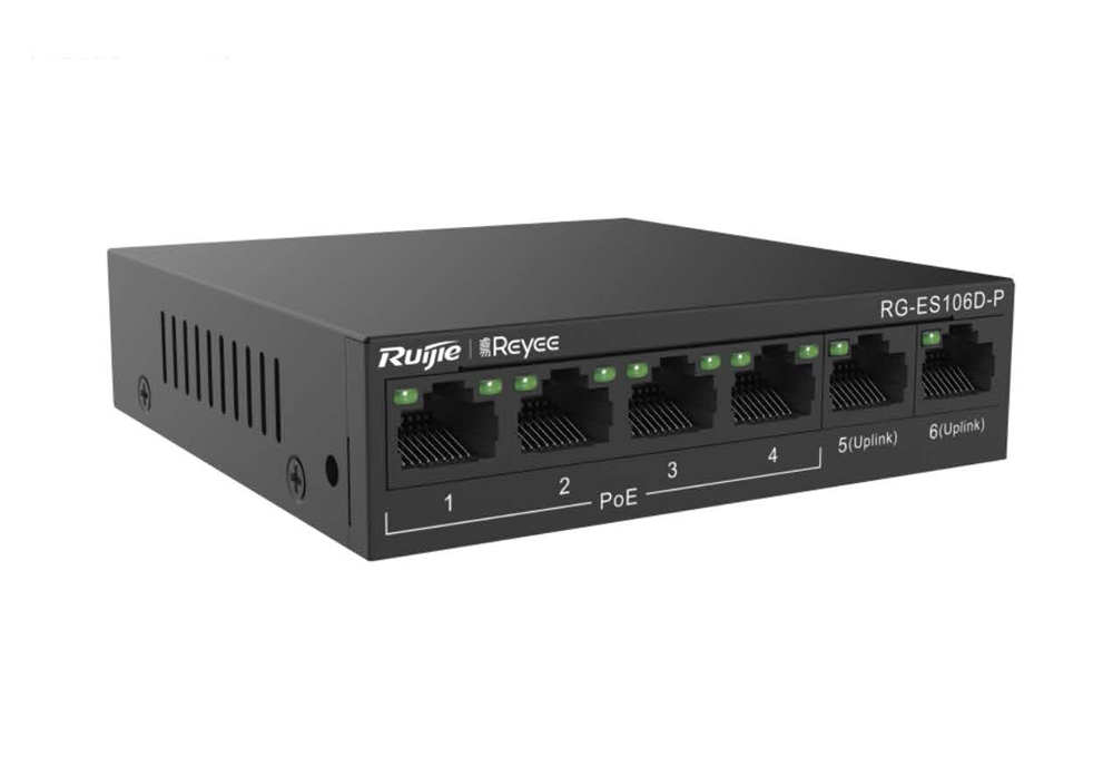 Ruijie Reyee RG-ES106D-P 6-Port FE PoE Unmanaged Switch (EOL)