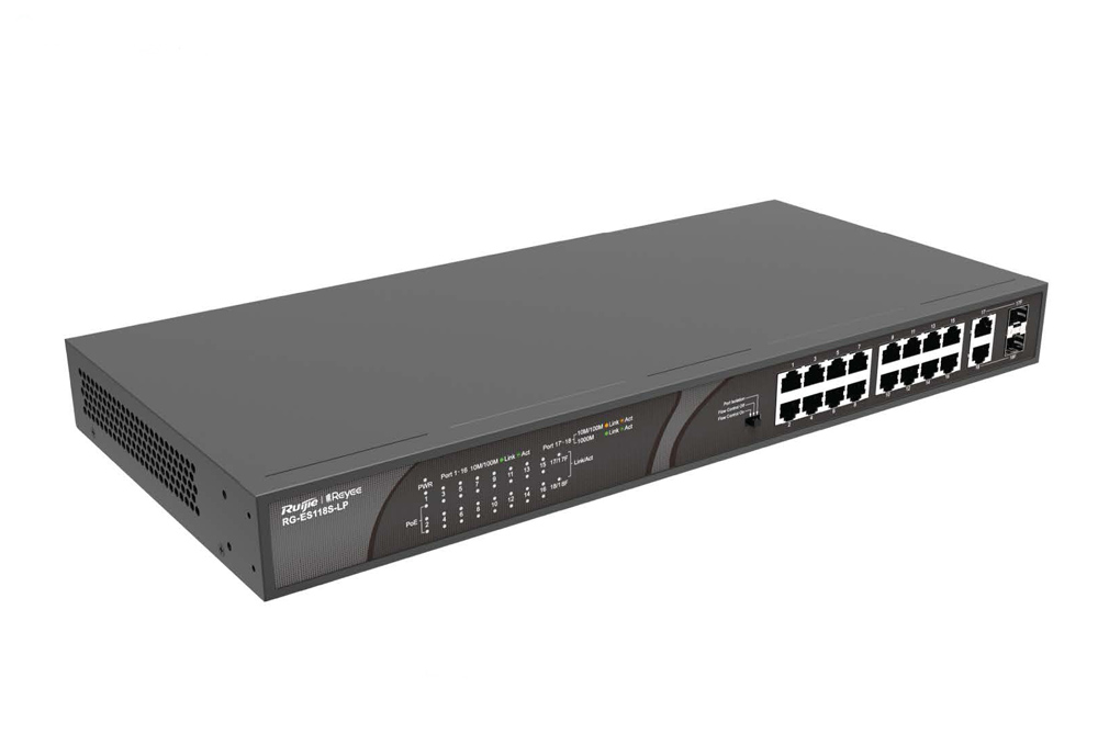 Ruijie Reyee RG-ES118S-LP 18-Port FE+GE PoE Rackmount Switch