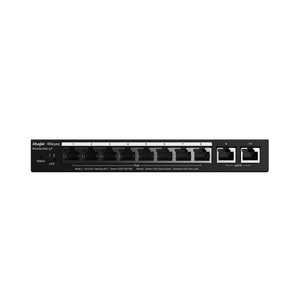 Ruijie Reyee RG-ES210GS-P 10-Port GE Smart Cloud Managed PoE Switch