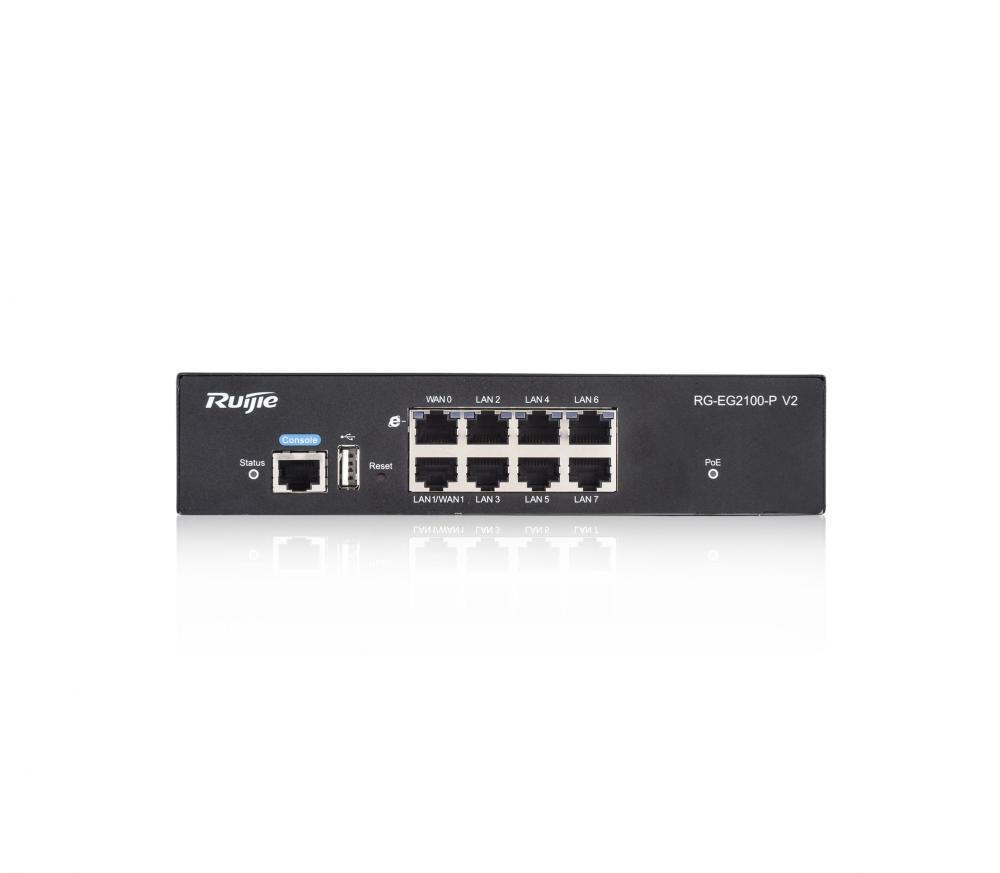 Ruijie | RG-EG2100-P V2 RG-EG2100-P V2 All-in-One Smart Security Gateway, 8 GE ports up to 7x POE/POE+